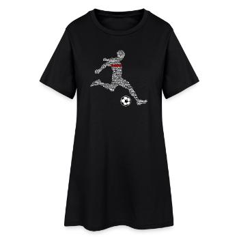 Fussballer Fussballspieler Fussball Fussballspiel - Frauen T-Shirt-Kleid - Schwarz - Vorne
