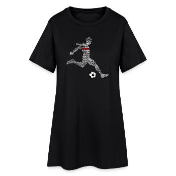 Football football footballeur Footballeur Football - Robe T-shirt Femme - noir - Devant