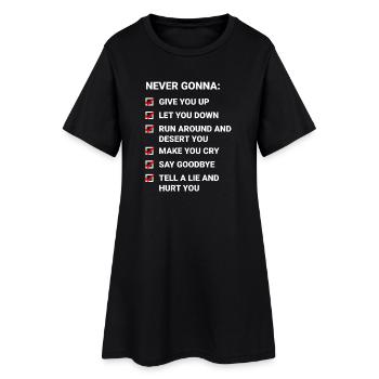 Rick Roll Checklist (Never Gonna Give You Up) - Robe T-shirt Femme - noir - Devant