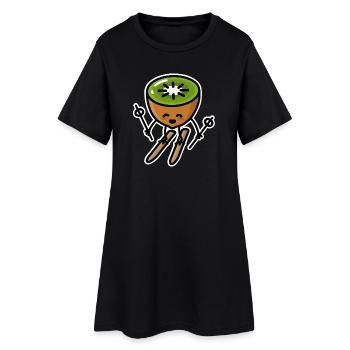 Skiwi Kiwi Kawaii ski kiwi marrant mignonne dessin - Robe T-shirt Femme - noir - Devant