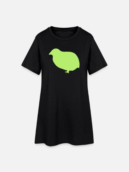 Wachtel - Frauen T-Shirt-Kleid - Schwarz