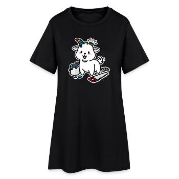 Unicorn DIY Kawaii Mignonne Capricorne Chèvre - Robe T-shirt Femme - noir - Devant
