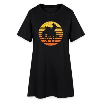 Cowboy rider in sunset - Women’s T-Shirt Dress - black - Front