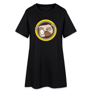 Ne paniquez pas | Le Carlin est au début | Spectacle de carlin - Robe T-shirt Femme - noir - Devant