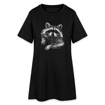 racoon - Women’s T-Shirt Dress - black - Front