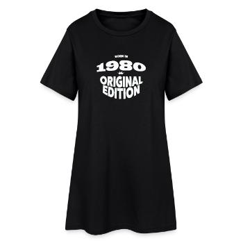 1980 Année de naissance - Robe T-shirt Femme - noir - Devant