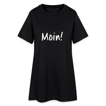 Moin für Nordlichter - Frauen T-Shirt-Kleid - Schwarz - Vorne