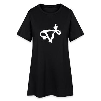 Fick dich Gebärmutter - lustige Eierstöcke - Frauen T-Shirt-Kleid - Schwarz - Vorne