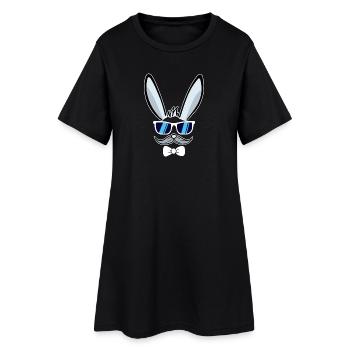 Il | Visage de lapin de Pâques Lapin de Pâques Joyeuses Pâques - Robe T-shirt Femme - noir - Devant
