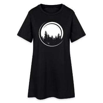 Symbole de forêt lunaire Logo du symbole de la forêt de sapin - Robe T-shirt Femme - noir - Devant