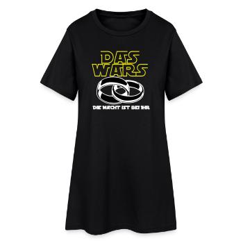 Junggesellenabschied , die Macht ist bei ihr(25) - Frauen T-Shirt-Kleid - Schwarz - Vorne