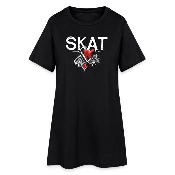 Jeu d’illustration de Skat Couleurs Jeu de pique de coeur - Robe T-shirt Femme - noir - Devant