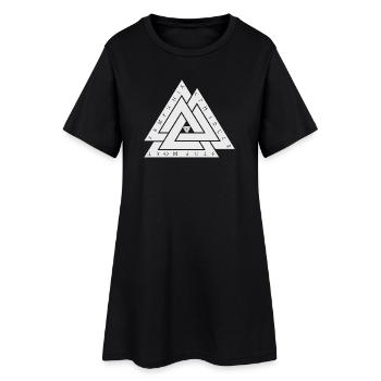 Valknut symbole viking - Robe T-shirt Femme - noir - Devant