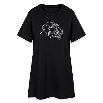 Portrait Deutsch Drahthaar - Frauen T-Shirt-Kleid - Schwarz - Vorne