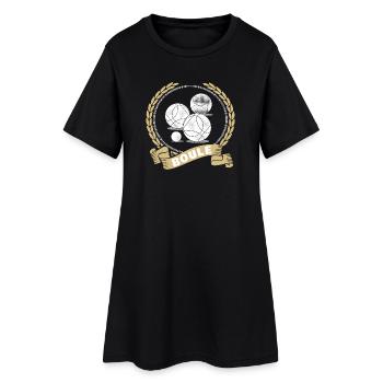 Boule boules Jeu Pétanque Boules Sport Tournoi - Robe T-shirt Femme - noir - Devant