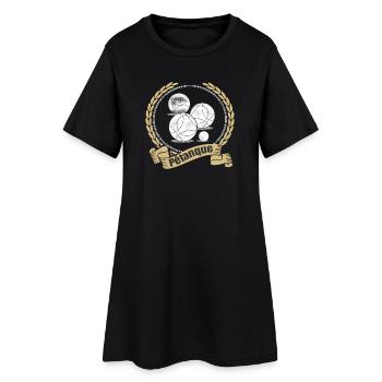 Pétanque Boule Kugel Spiel Petanque Sport Turnier - Frauen T-Shirt-Kleid - Schwarz - Vorne
