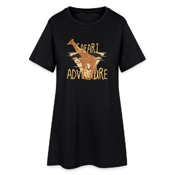 Aventure de safari – Ambiances de savane girafes - Robe T-shirt Femme - noir - Devant