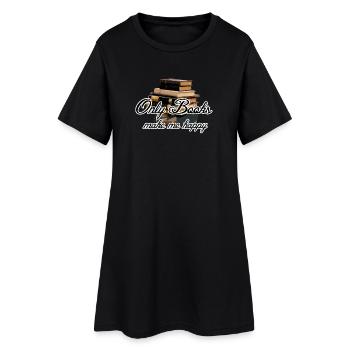 Buch Bücher Glück Lesen Leser Spruch - Frauen T-Shirt-Kleid - Schwarz - Vorne