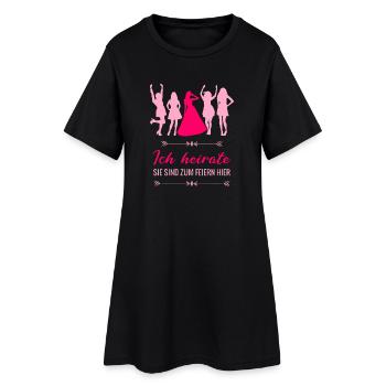 Poltern Junggesellinnenabschied - Ich heirate - Frauen T-Shirt-Kleid - Schwarz - Vorne