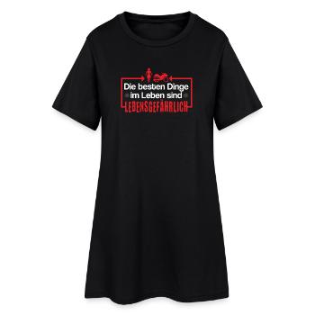 Motorrad Biker Motorräder Statement Lustig Sprüche - Frauen T-Shirt-Kleid - Schwarz - Vorne