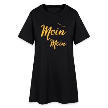 Moin Moin - Spruch Design Geschenk - Frauen T-Shirt-Kleid - Schwarz - Vorne