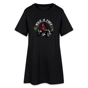symbole des flammes de montagne Logo sauvage et libre - Robe T-shirt Femme - noir - Devant