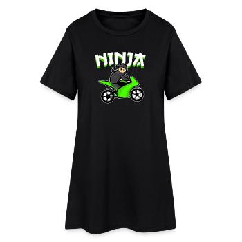 Biker Ninja Motocycliste Motos Moto - Robe T-shirt Femme - noir - Devant