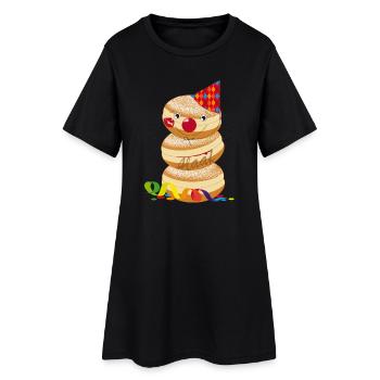 beignets de carnaval drôle avec la bouche de baisers et alaaf - Robe T-shirt Femme - noir - Devant