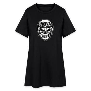 Motocycliste crâne casque motos motards - Robe T-shirt Femme - noir - Devant