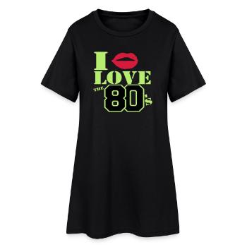 Ich liebe die 80er Jahre - Frauen T-Shirt-Kleid - Schwarz - Vorne
