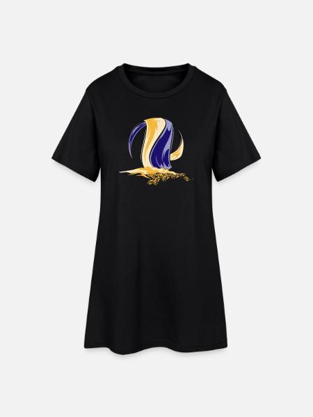beachvolleyball team symbol Logo colors Sand - Frauen T-Shirt-Kleid - Schwarz