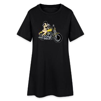 Biker Motocycliste Moto Sexy Girl Cool - Robe T-shirt Femme - noir - Devant