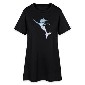 sirène ludique dans des couleurs pastel fraîches - Robe T-shirt Femme - noir - Devant
