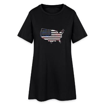 Carte des étoiles et des bandes - Robe T-shirt Femme - noir - Devant