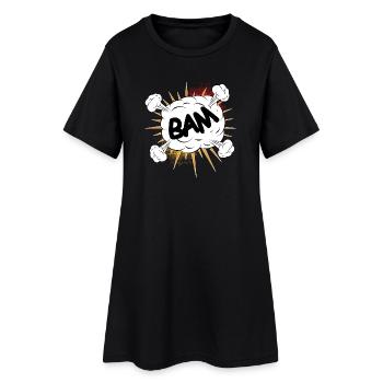 Bam comic fight cloud for your own texts & motifs - Women’s T-Shirt Dress - black - Front