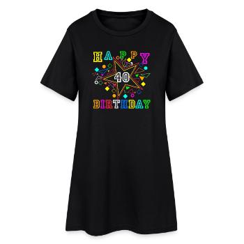 40.Anniversaire , 40 ans , Joyeux anniversaire (25) - Robe T-shirt Femme - noir - Devant
