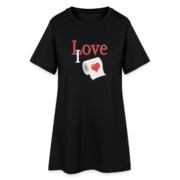 Love role with heart - Women’s T-Shirt Dress - black - Front