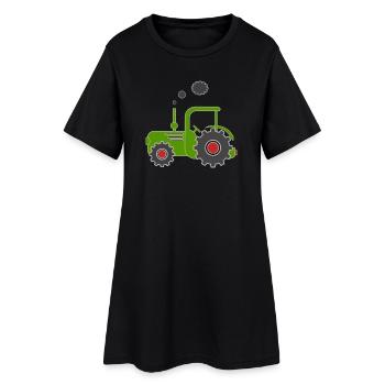 Tracteur vert - Robe T-shirt Femme - noir - Devant