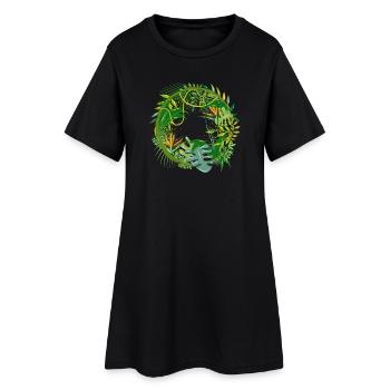 jungle mystérieuse avec de nombreuses espèces végétales - Robe T-shirt Femme - noir - Devant