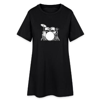 Batterie Batteur - Robe T-shirt Femme - noir - Devant