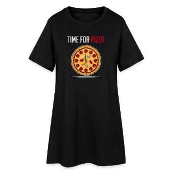 Commander pizza pizzeria salami cuisine italienne - Robe T-shirt Femme - noir - Devant