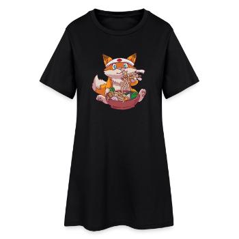 Shiba Inu Ramen Anime - Frauen T-Shirt-Kleid - Schwarz - Vorne
