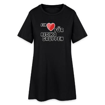 Risikogruppe Spruch Nächstenliebe Herz Virus - Frauen T-Shirt-Kleid - Schwarz - Vorne