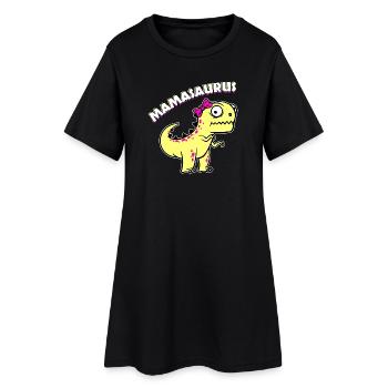 Mutter Supermama Beste Mutter Dinosaurier Lustig - Frauen T-Shirt-Kleid - Schwarz - Vorne