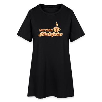 DDR Muckefuck Kaffee 3D Design mit lustigem Spruch - Frauen T-Shirt-Kleid - Schwarz - Vorne