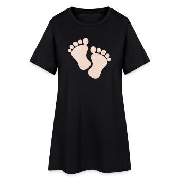 empreintes de bébé mignon - Robe T-shirt Femme - noir - Devant