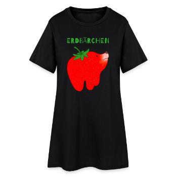 Erdbeere Schmelz Cartoon - Frauen T-Shirt-Kleid - Schwarz - Vorne