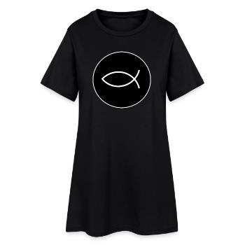 Jésus poisson blanc Ichthys poisson poisson poisson - Robe T-shirt Femme - noir - Devant