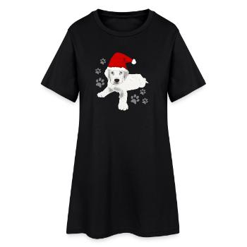 Motif de Noël du Labrador - Robe T-shirt Femme - noir - Devant