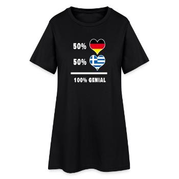 Deutschland und Griechenland Genial / Geschenk - Frauen T-Shirt-Kleid - Schwarz - Vorne
